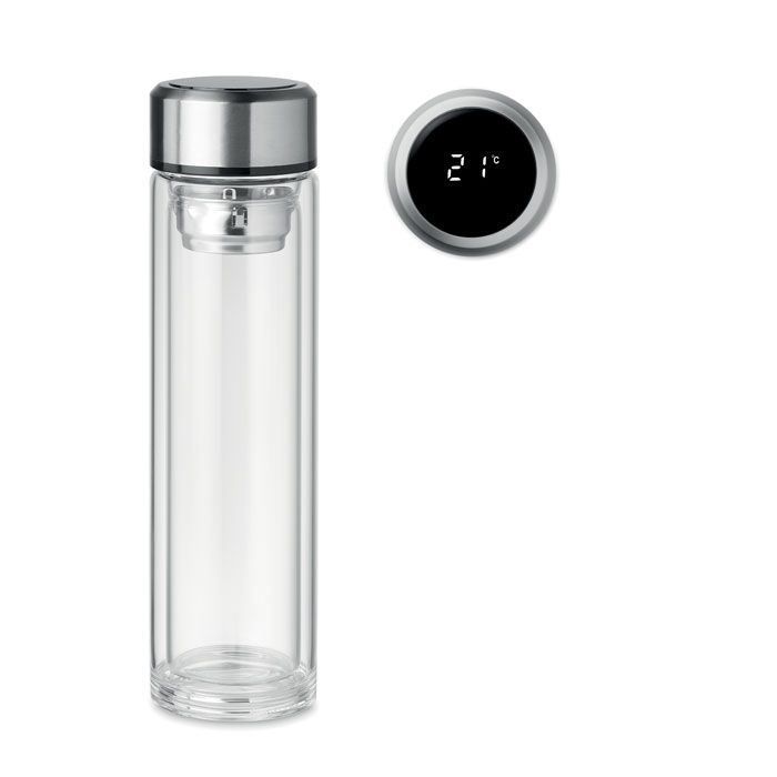 MO6169-22Pole Glass Flasche 390ml mit LED Anzeige_ transparent