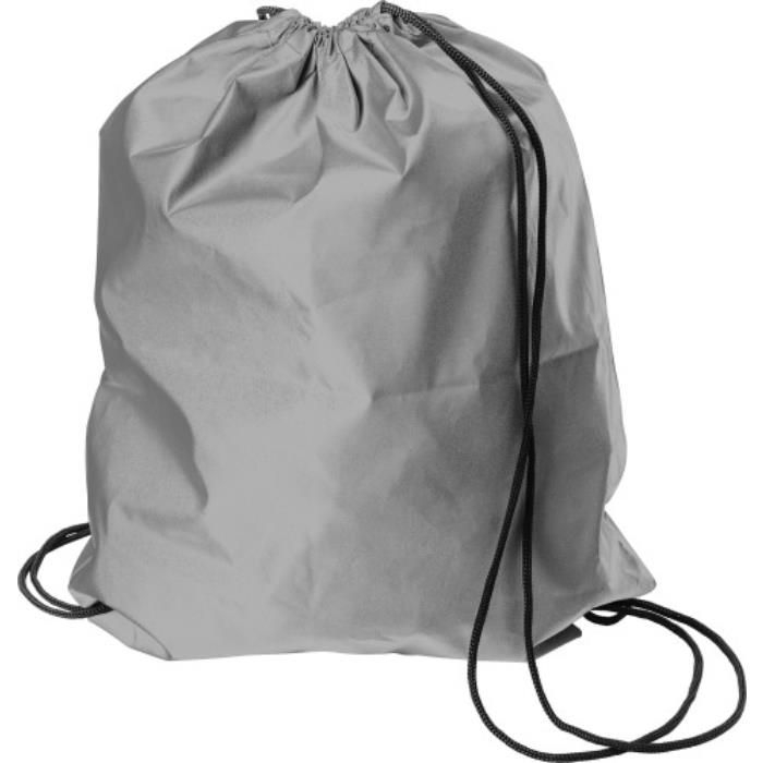 GI432545-03Rucksack aus Synthetik _190D_ mit reflektierendem Kordelzug Melila_ Grau
