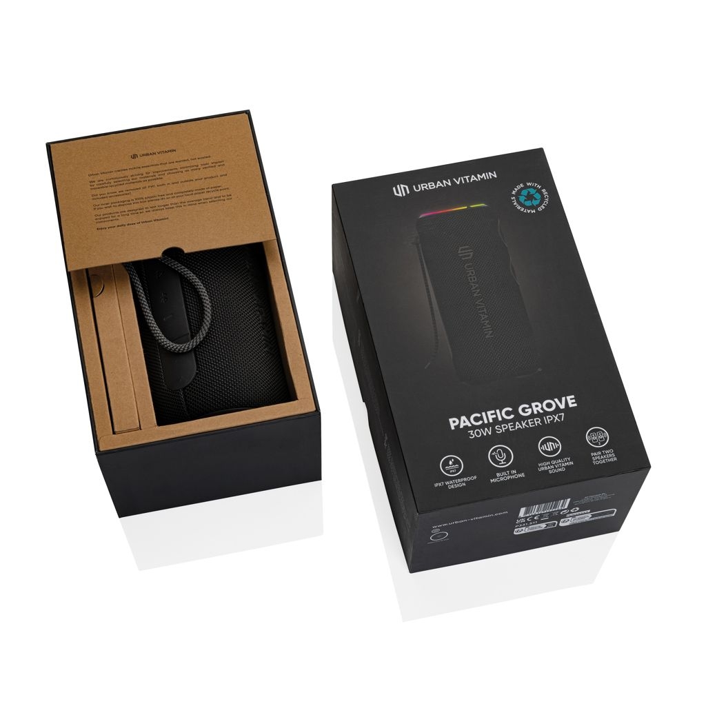 XDP331.51-1Urban Vitamin Pacific Grove 30W IPX7 Speaker aus RCS Plastik_ schwarz