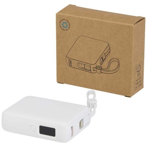 PF124450Acrux 35 W 10.000 mAh Tablet Powerbank mit integriertem Typ-C-Kabel aus recyceltem Kunststoff PF124450Acrux 35 W 10.000 mAh Tablet Powerbank mit integriertem Typ-C-Kabel aus recyceltem Kunststoff