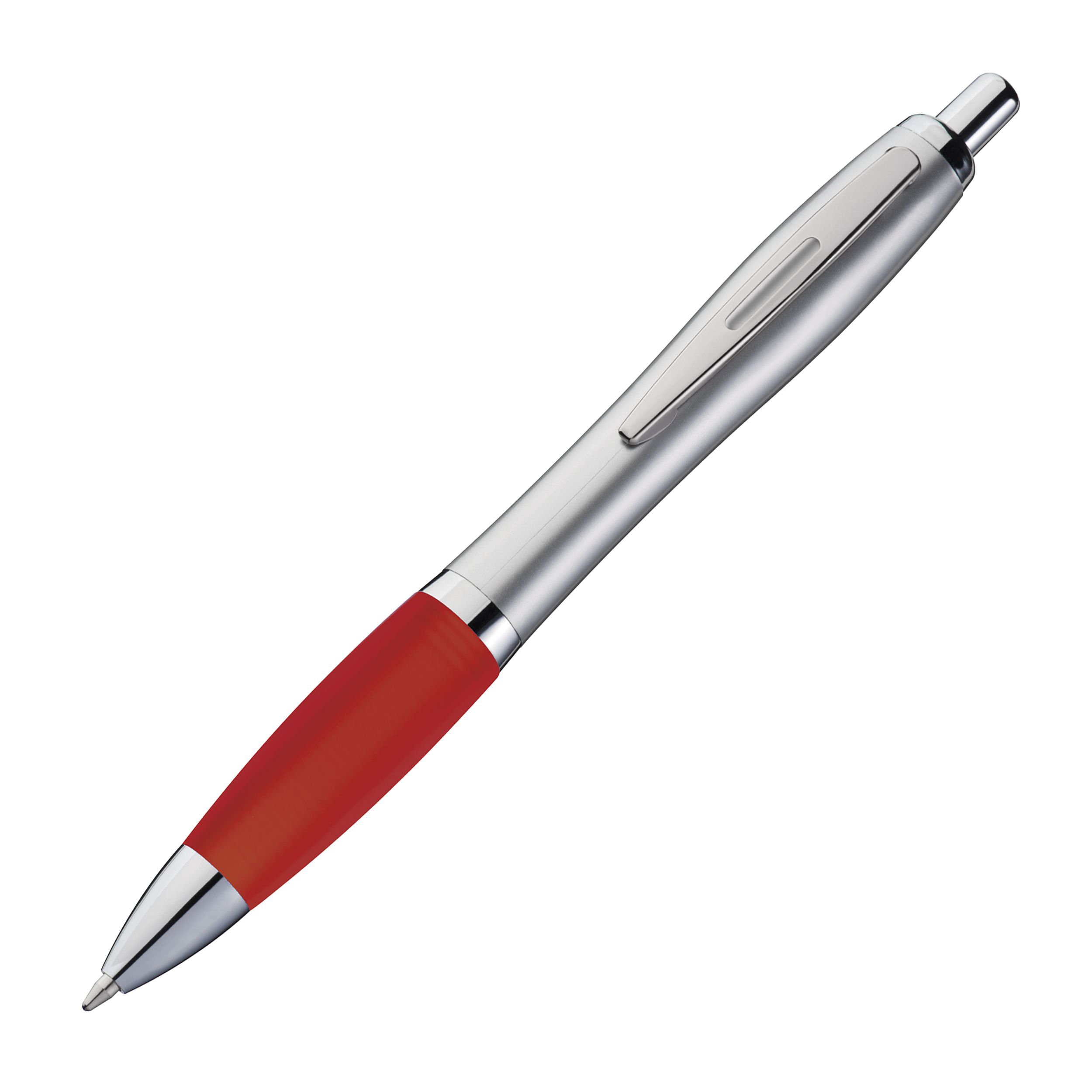 Kugelschreiber mit silbernem Schaft , burgund