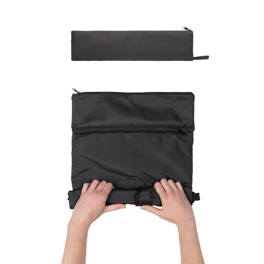 XDP763.17-1Dillon AWARE™ RPET faltbarer Lightweight-Rucksack_ schwarz