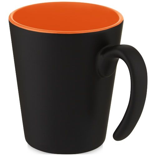 PF100687-4Oli 360 ml Keramikbecher mit Henkel_ orange_schwarz