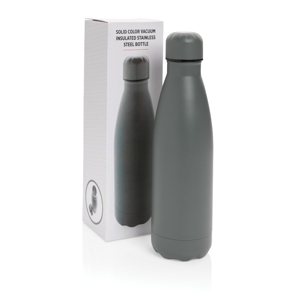 XDP436.46-2Einfarbige Vakuumisolierte Stainless Steel Flasche_ grau
