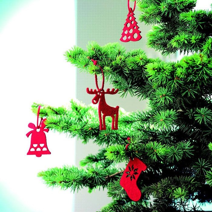 CX1335-05Rouge 6-teiliges Filz-Anhaenger Set_ rot