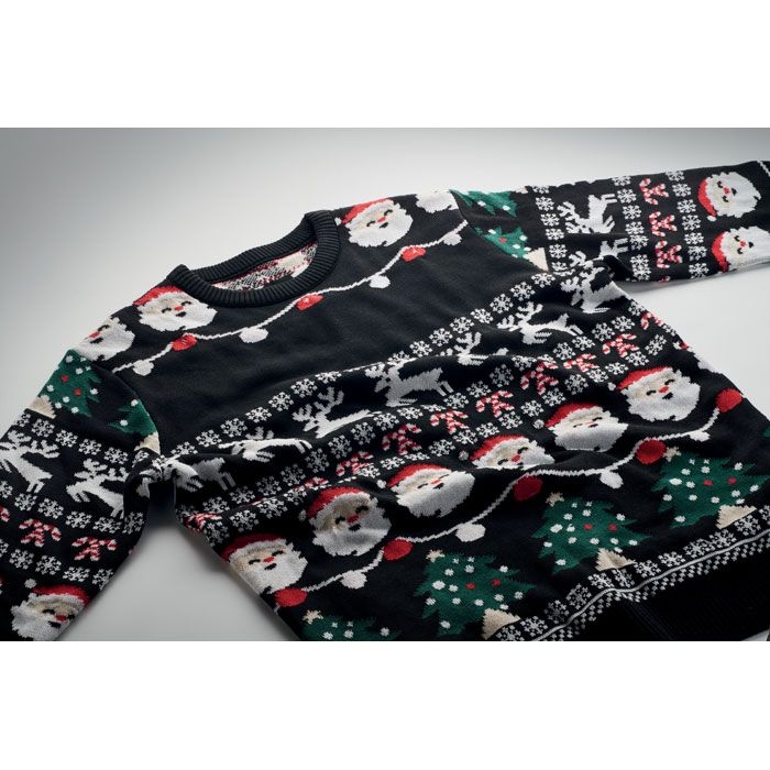 CX1554-03Shamis Large Weihnachts-LED-Pullover L_XL_ schwarz