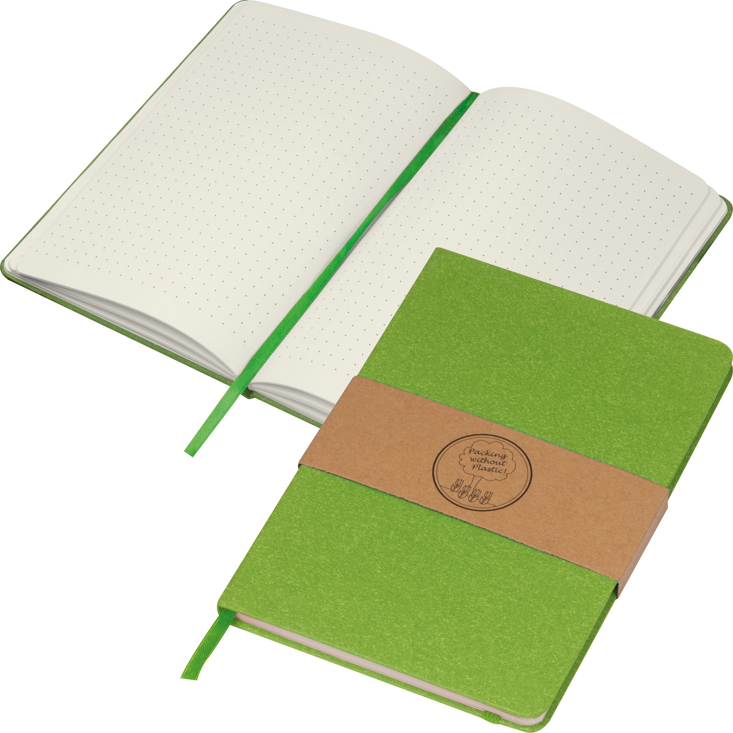 A5 Notizbuch mit gepunkteten Seiten, grün