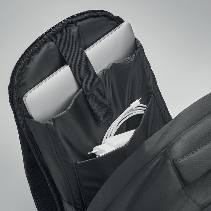 MO6157-03Munich Rucksack 600D RPET_ Schwarz