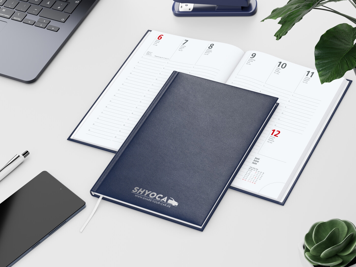 GE0067-DUSWochenkalender Prestige_ dunkelblau_ Silberpraegung