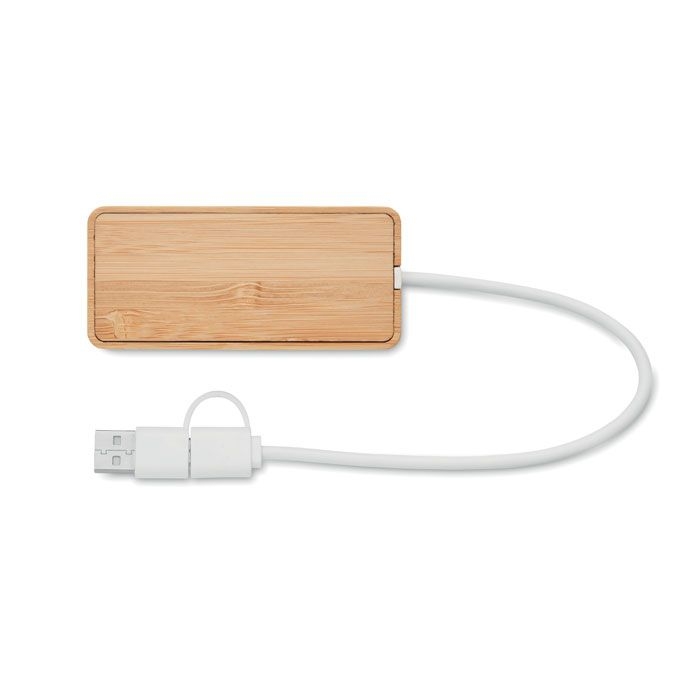 MO2143-40Hubbam 3 Port USB Hub_ holz