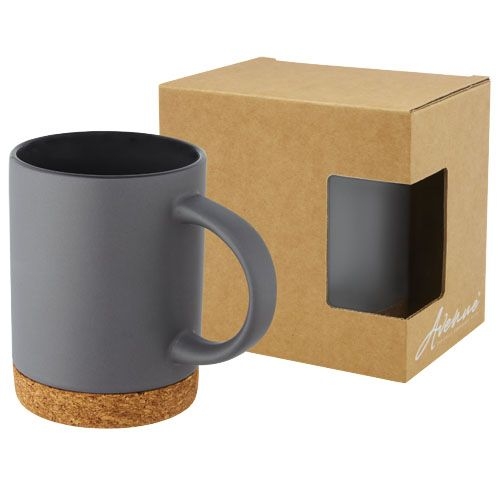 PF100901-2Neiva 425 ml Keramiktasse mit Korkboden_ grau
