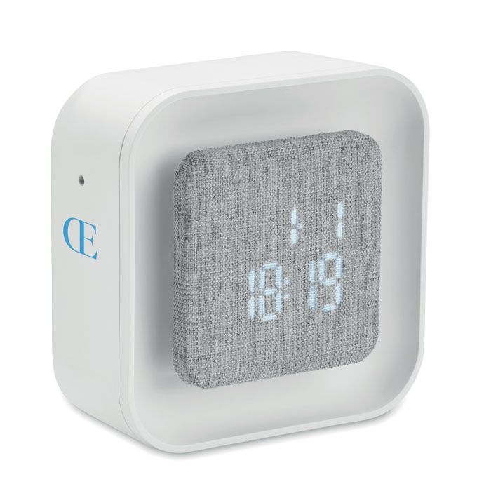 MO2299-06Luce Wecker aus recyceltem ABS_RPET_ Weiss