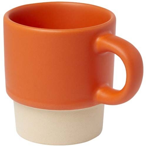 PF100805-2Olympia 130 ml stapelbarer Expresso Becher mit Tonboden_ orange