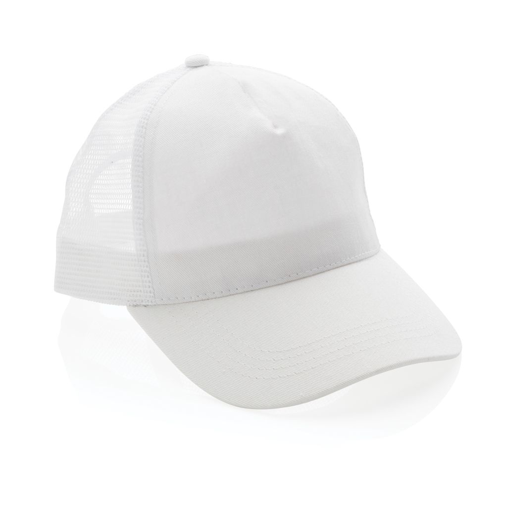XDP453.35-3Impact AWARE™ 190gr Brushed rCotton 5 Panel Trucker-Cap_ weiss