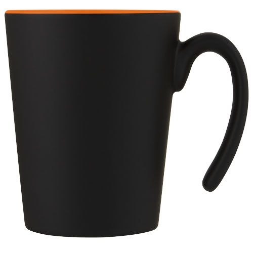 PF100687-4Oli 360 ml Keramikbecher mit Henkel_ orange_schwarz