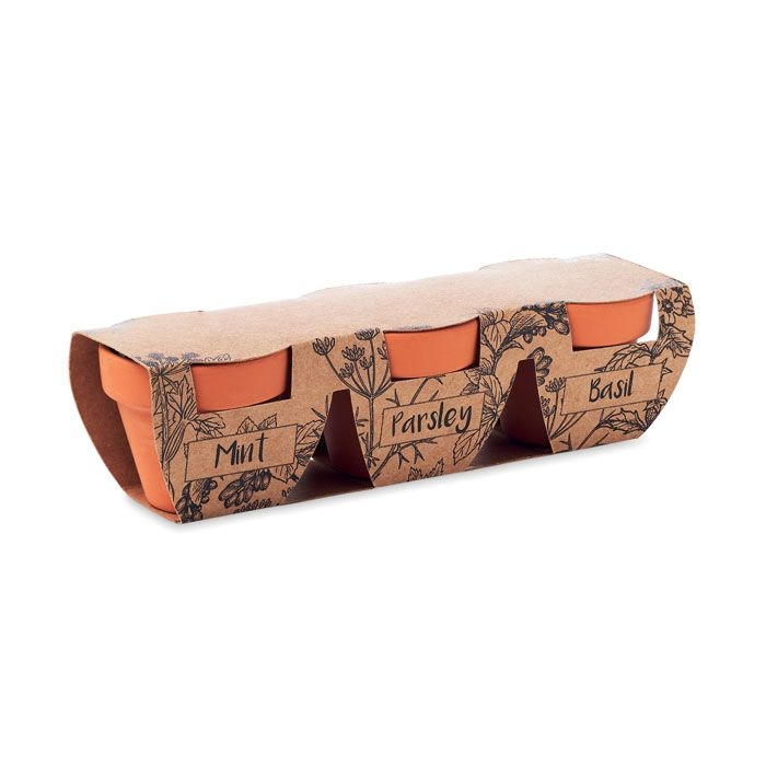 MO6145-40Flowerpot Terracotta-Set Kraeuter_ holz