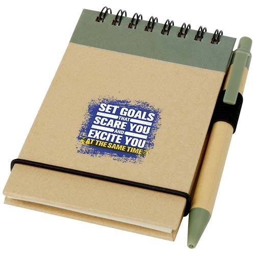 PF106269-4Zuse A7 Recycling Notizblock mit Stift_ heather gruen_natur
