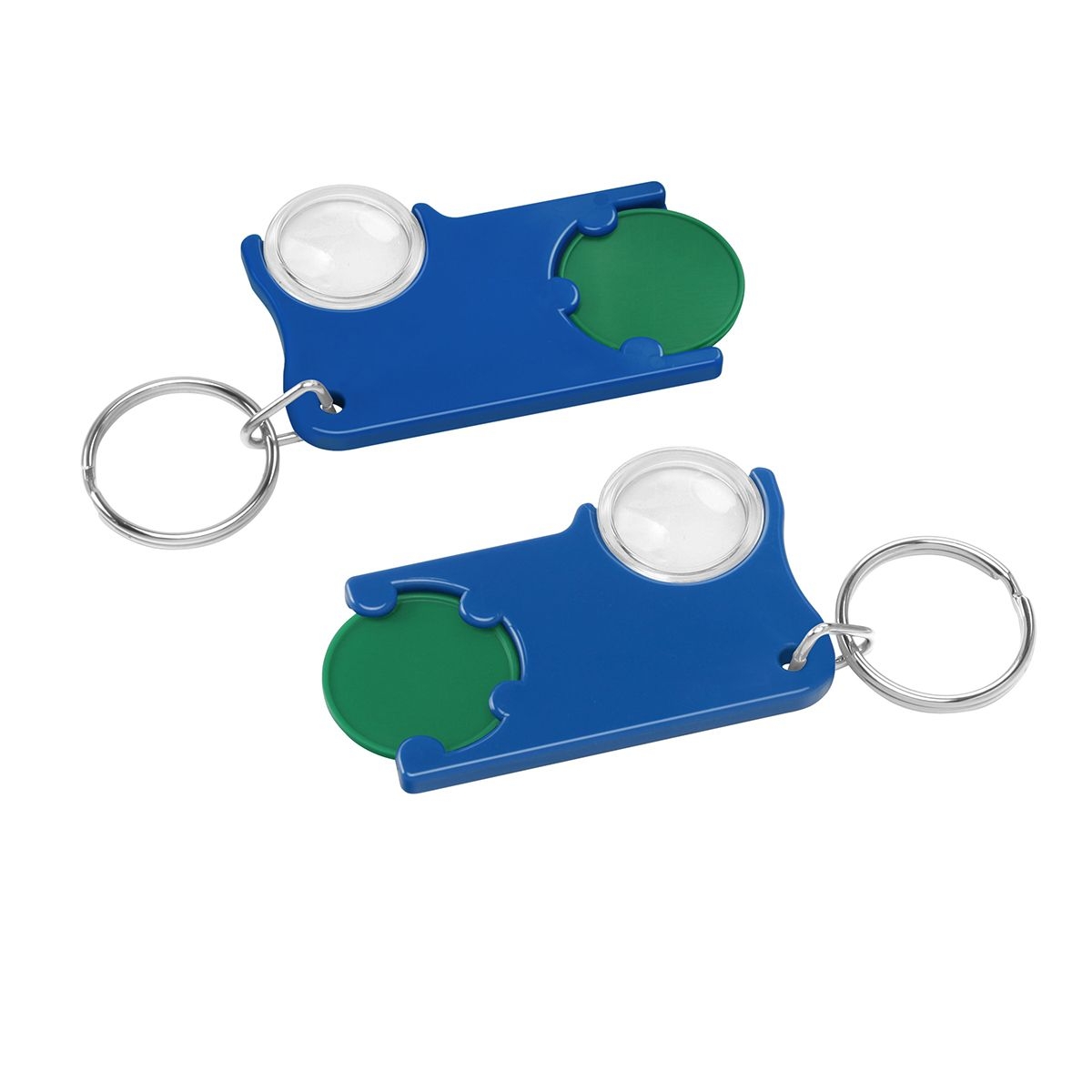 HE8286R-2-3Chiphalter mit 1€-Chip und Lupe_ gruen_ blau HE8286R-2-3Chiphalter mit 1€-Chip und Lupe_ gruen_ blau