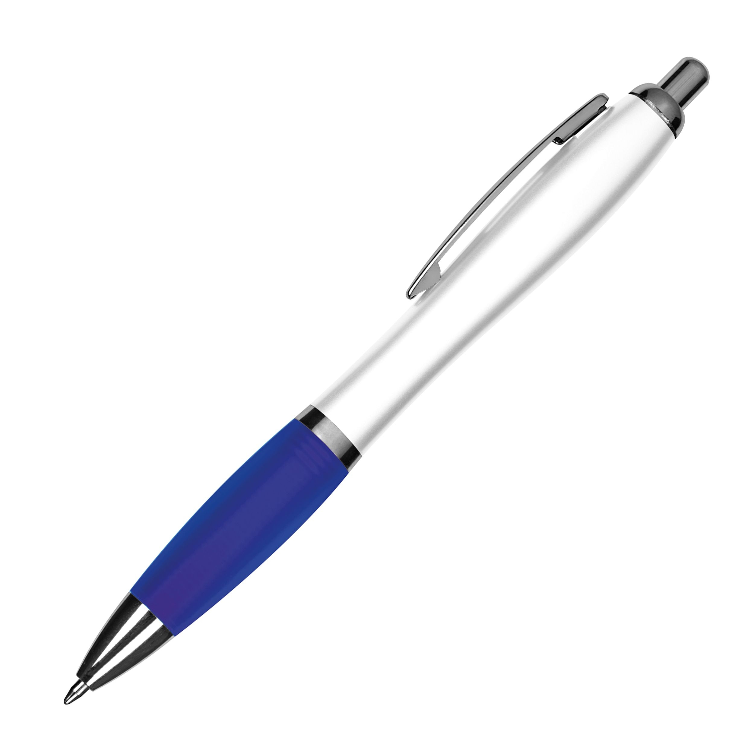 MA11683-04Kugelschreiber mit weissem Schaft _ blau