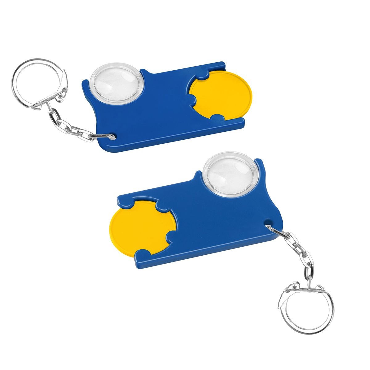 HE8286K-4-3Chiphalter mit 1€-Chip und Lupe_ gelb_ blau HE8286K-4-3Chiphalter mit 1€-Chip und Lupe_ gelb_ blau