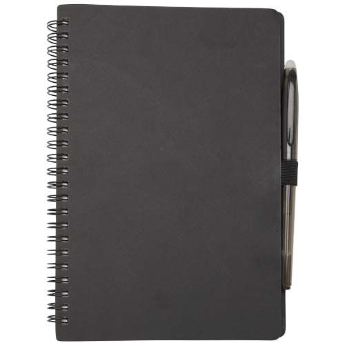 PF107986-3Slate A5 wiederverwendbares Hardcover Notizbuch und Stiftset _schwarze Mine_ schwarz