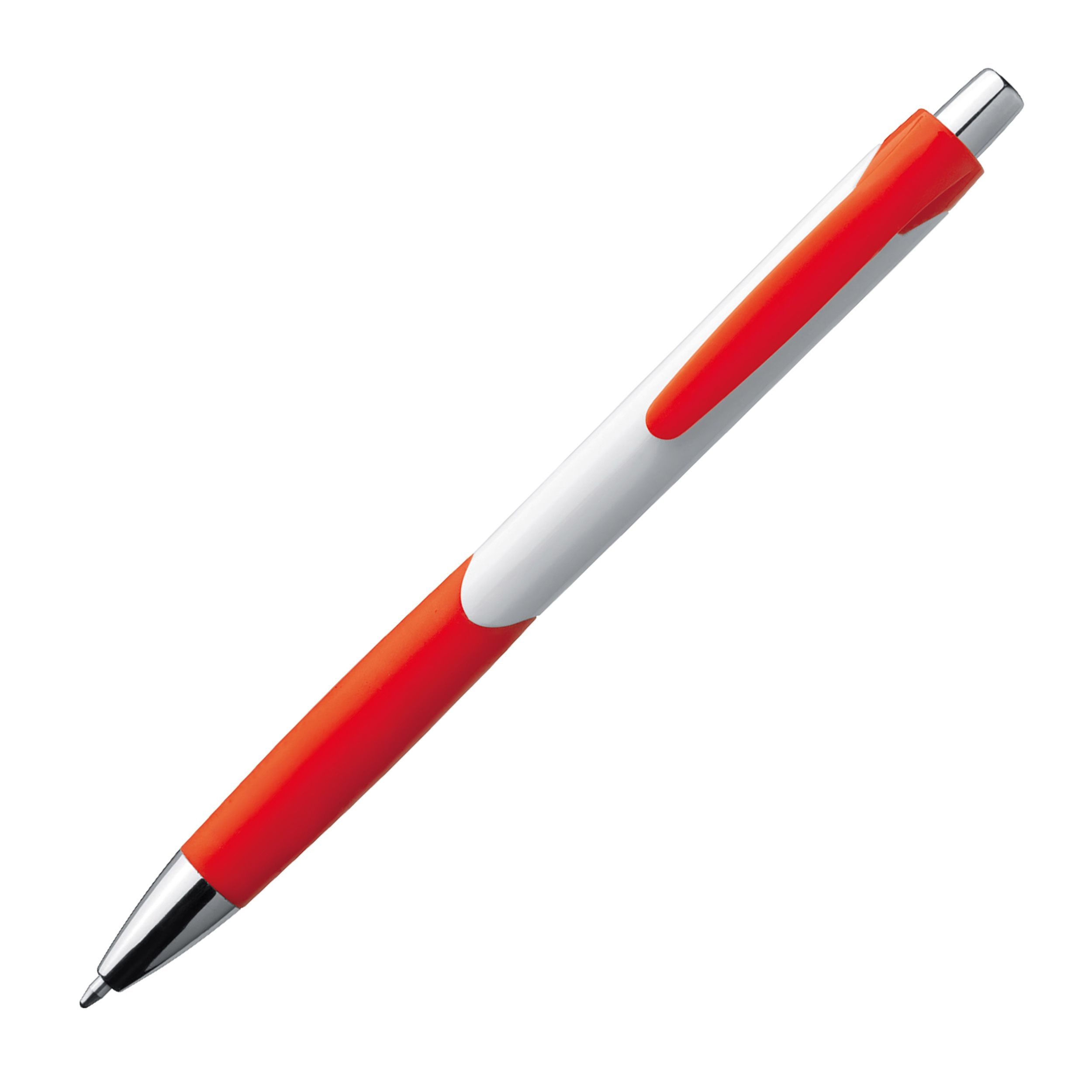MA17899-05Kugelschreiber mit farbiger Gummigriffzone _ rot