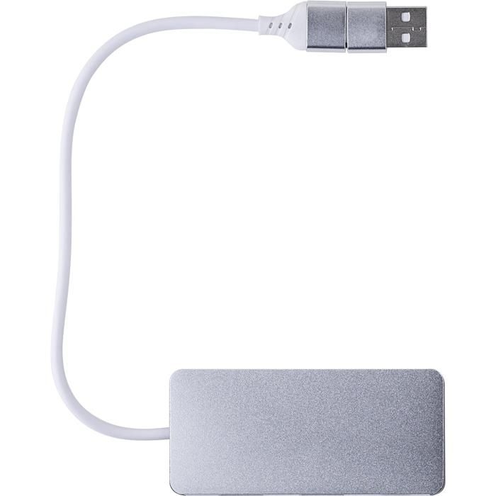 GI1015140-01Recycelte Aluminium USB Hub Layton_ schwarz