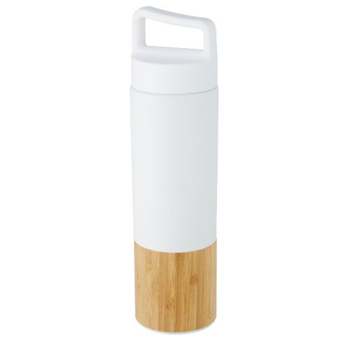 PF100669-1Torne 540 ml Kupfer-Vakuum Isolierflasche mit Bambus Aussenwand_ weiss