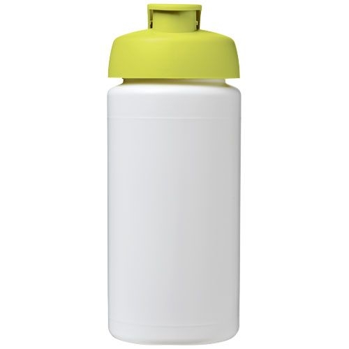 PF210072-5Baseline® Plus grip 500 ml Sportflasche mit Klappdeckel_ weiss_limone