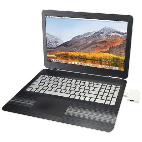 PF124449-1Gaia 4 Port USB Hub mit USB-A- und Typ-C-Ausgang und zwei Eingaengen aus recyceltem Kunststoff_ weiss