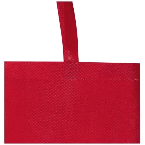 PF130106-2EcoSeal GRS-recycelte Nonwoven Tragetasche mit Zeitenfalten 12 L_ rot