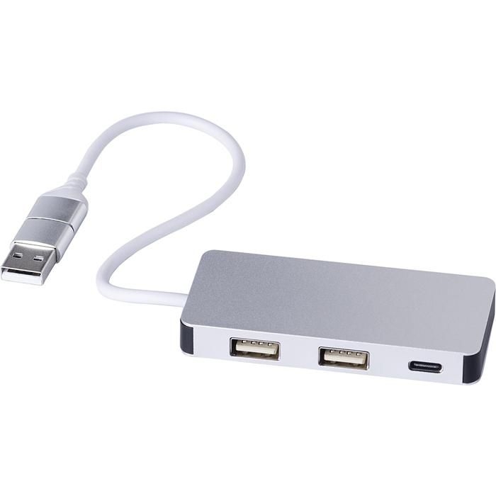 GI1015140-01Recycelte Aluminium USB Hub Layton_ schwarz