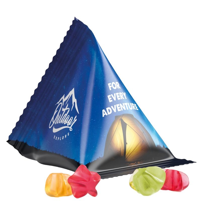 JG10063-3Tetraeder 15 g Trolli Fruchtgummi Standardformen_ Stern_ weisse Folie