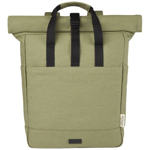 PF120678-2Joey 15_ GRS Rolltop Laptoprucksack aus recyceltem Canvas 15 L_ olive