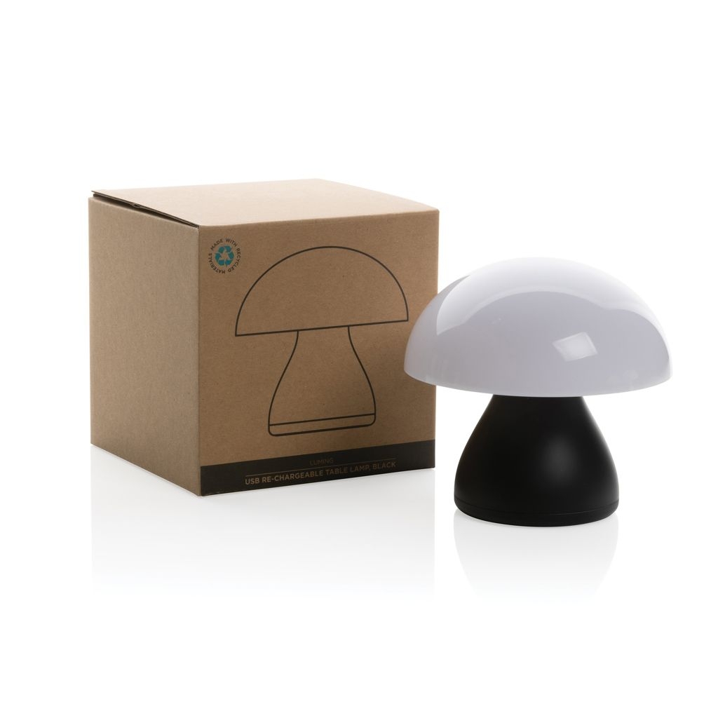 XDP513.74-1Luming wiederaufladbare USB-Tischlampe aus RCS Kunststoff_ schwarz