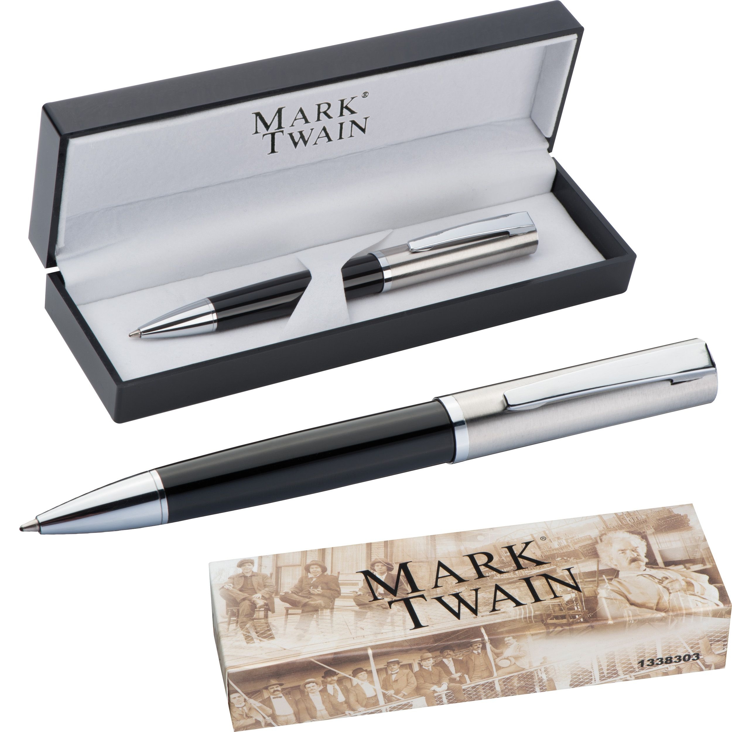 MA13383-03Mark Twain Kugelschreiber in Geschenkbox _ schwarz
