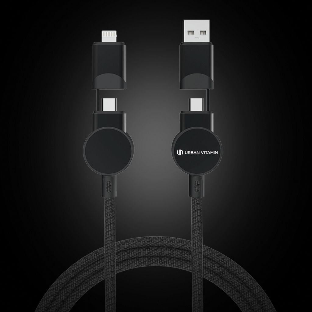 XDP302.70-1Oakland RCS rKunststoff 1_2m 6-in-1 Fast-Charging 45W Kabel_ schwarz