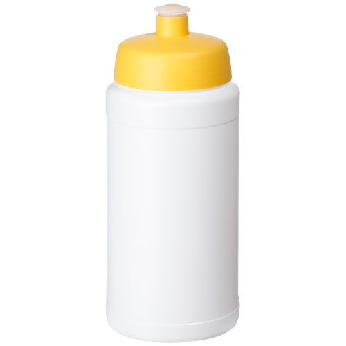 PF210688-11Baseline® Plus 500 ml Flasche mit Sportdeckel_ weiss_gelb