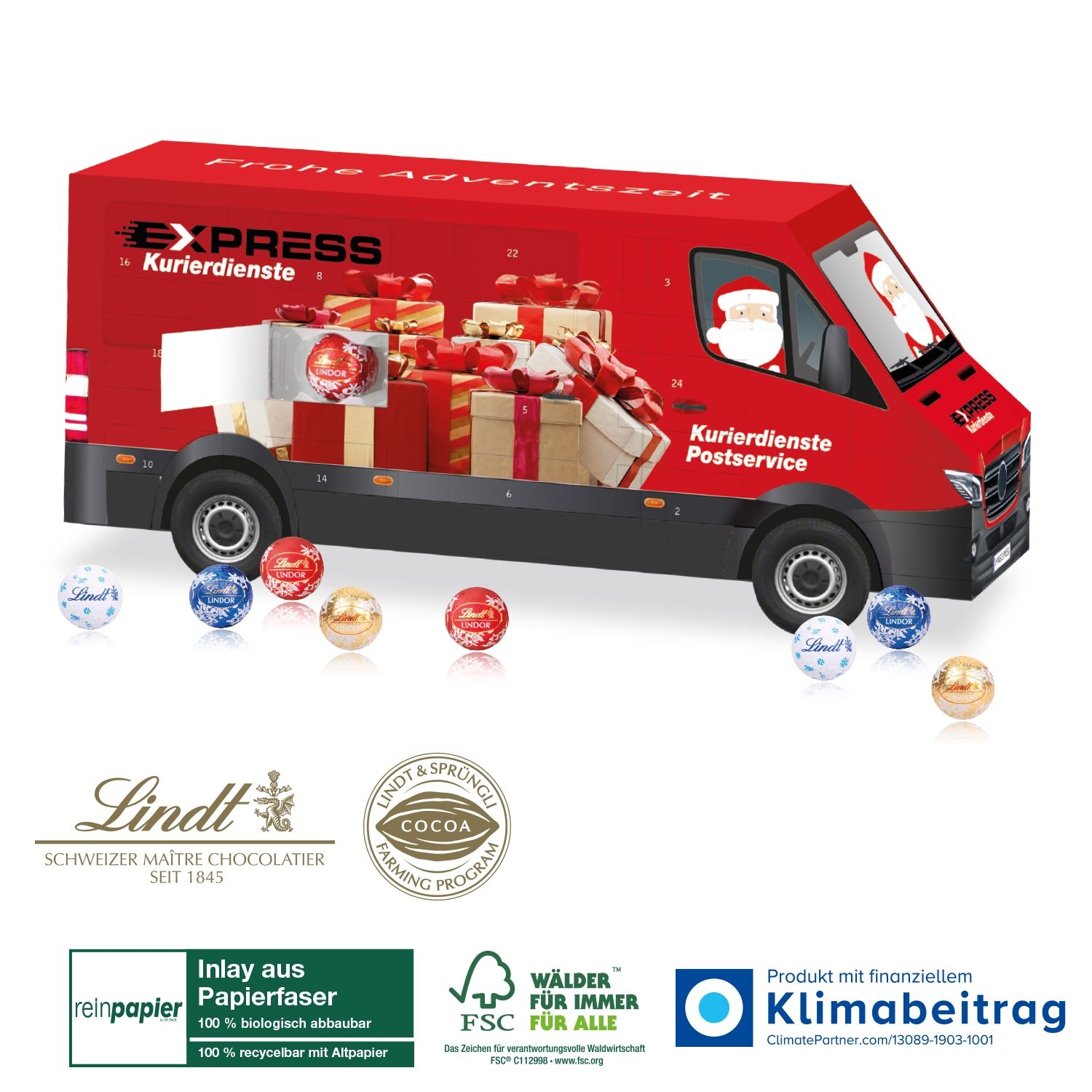 CD553553D Adventskalender Lindt „Transporter“ Organic