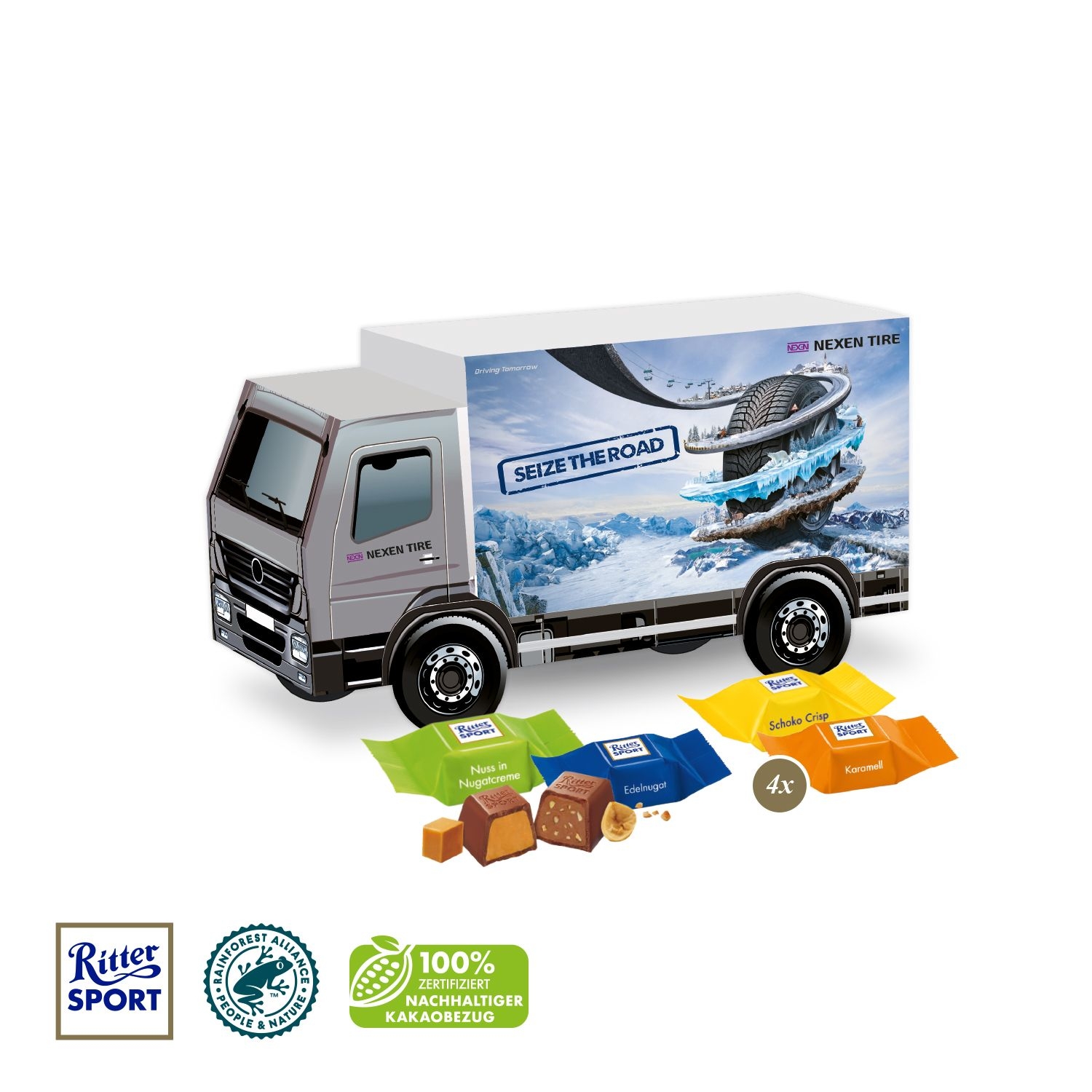 CD955413D Praesent _LKW_ mit Ritter SPORT Schokowuerfel