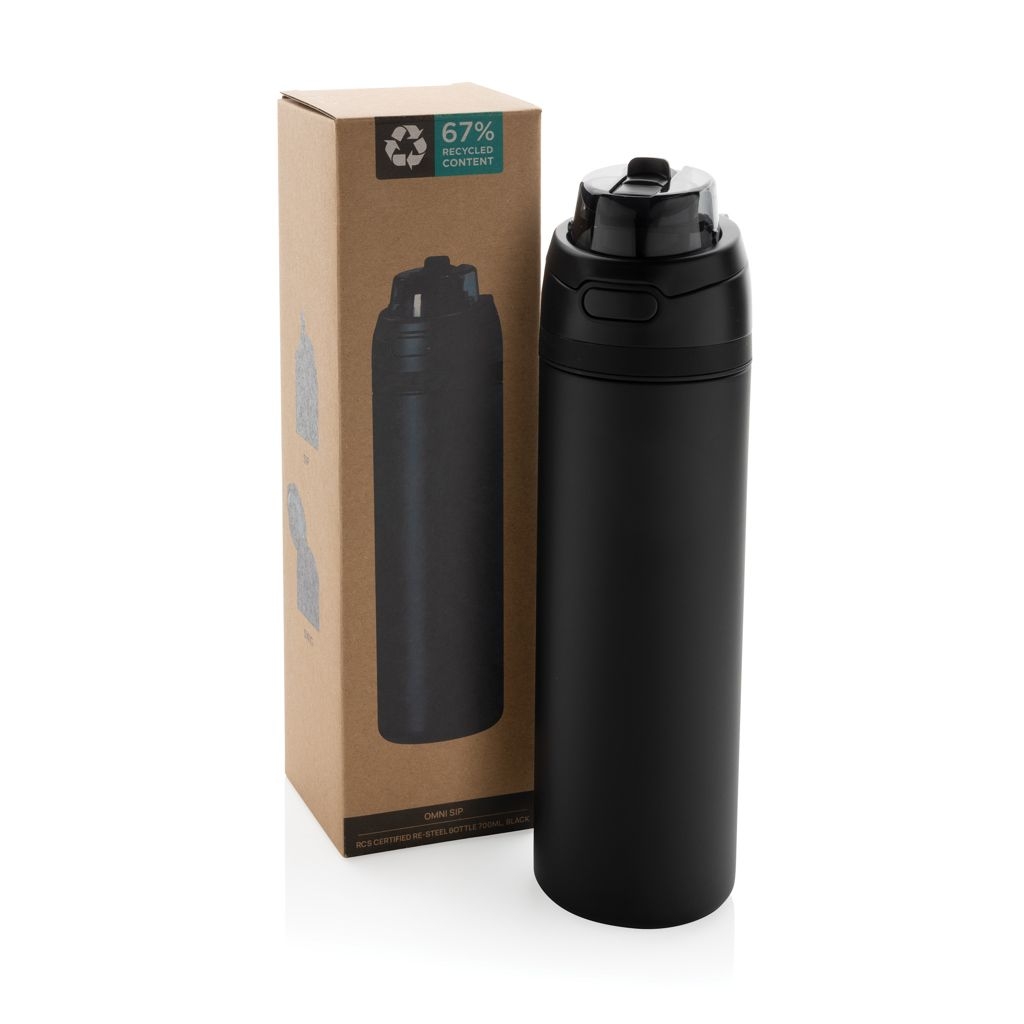 XDP437.08-01Omni Sip verschliessbare Flasche aus RCS-reSteel_ 720ml_ schwarz
