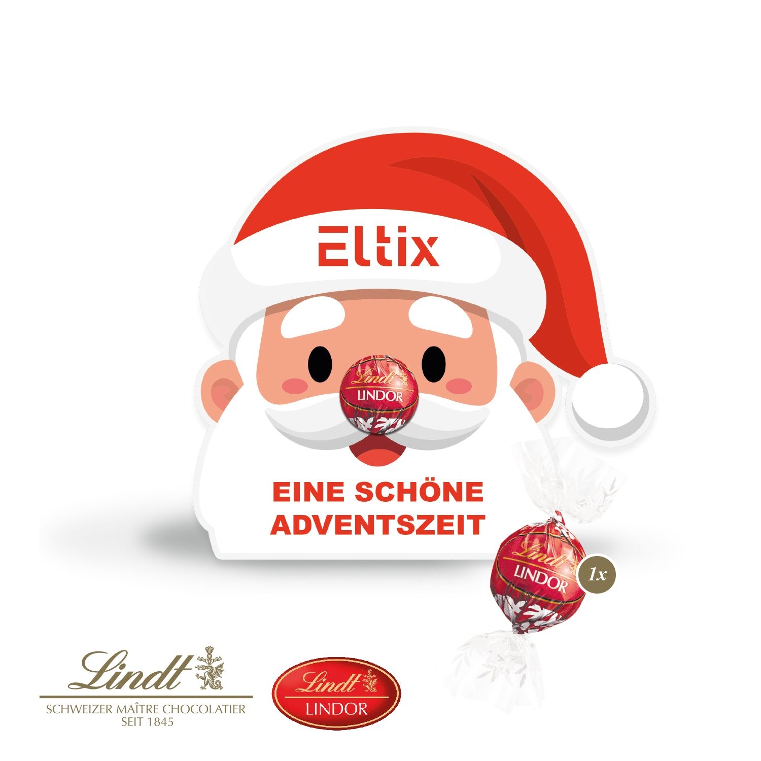 CD95573Weihnachtsmann mit Lindt Lindor Kugel