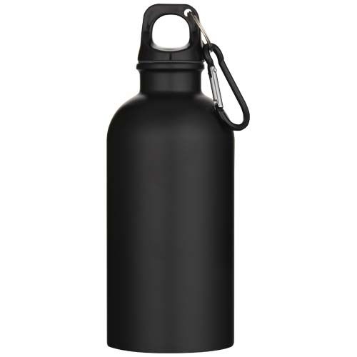 PF100871-4Oregon 400 ml matte RCS-zertifizierte einwandige Trinkflasche aus recyceltem Edelstahl mit Karabiner