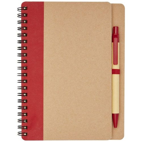 PF106268-1Priestly A6 Recycling Notizbuch mit Stift_ natur_rot