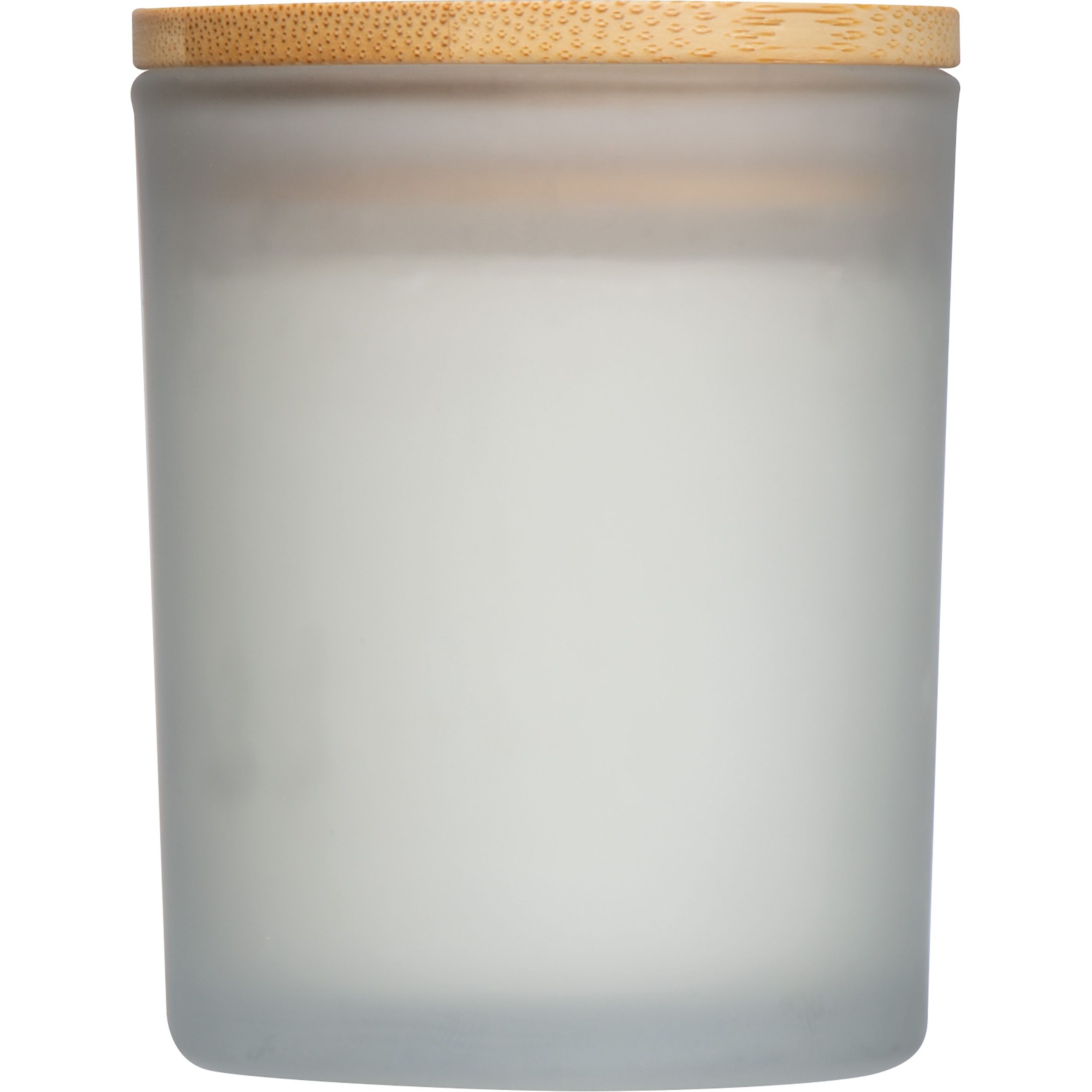 MA73165-66Kerze in gefrostetem Glas mit Bambusdeckel_ transparent