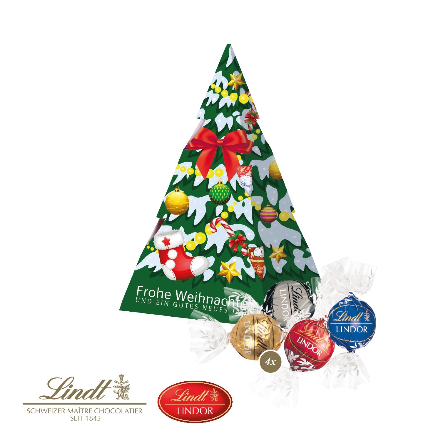CD95472Praesent Weihnachtsbaum mit Lindor Pralinés