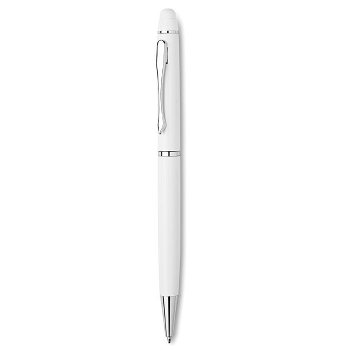 MO8476-06Eduar Drehkugelschreiber mit Stylus_ Weiss