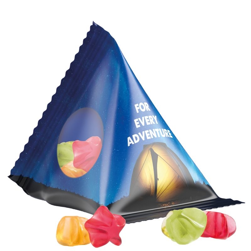 JG10063-4Tetraeder 15 g Trolli Fruchtgummi Standardformen_ Stern_ transparente Folie
