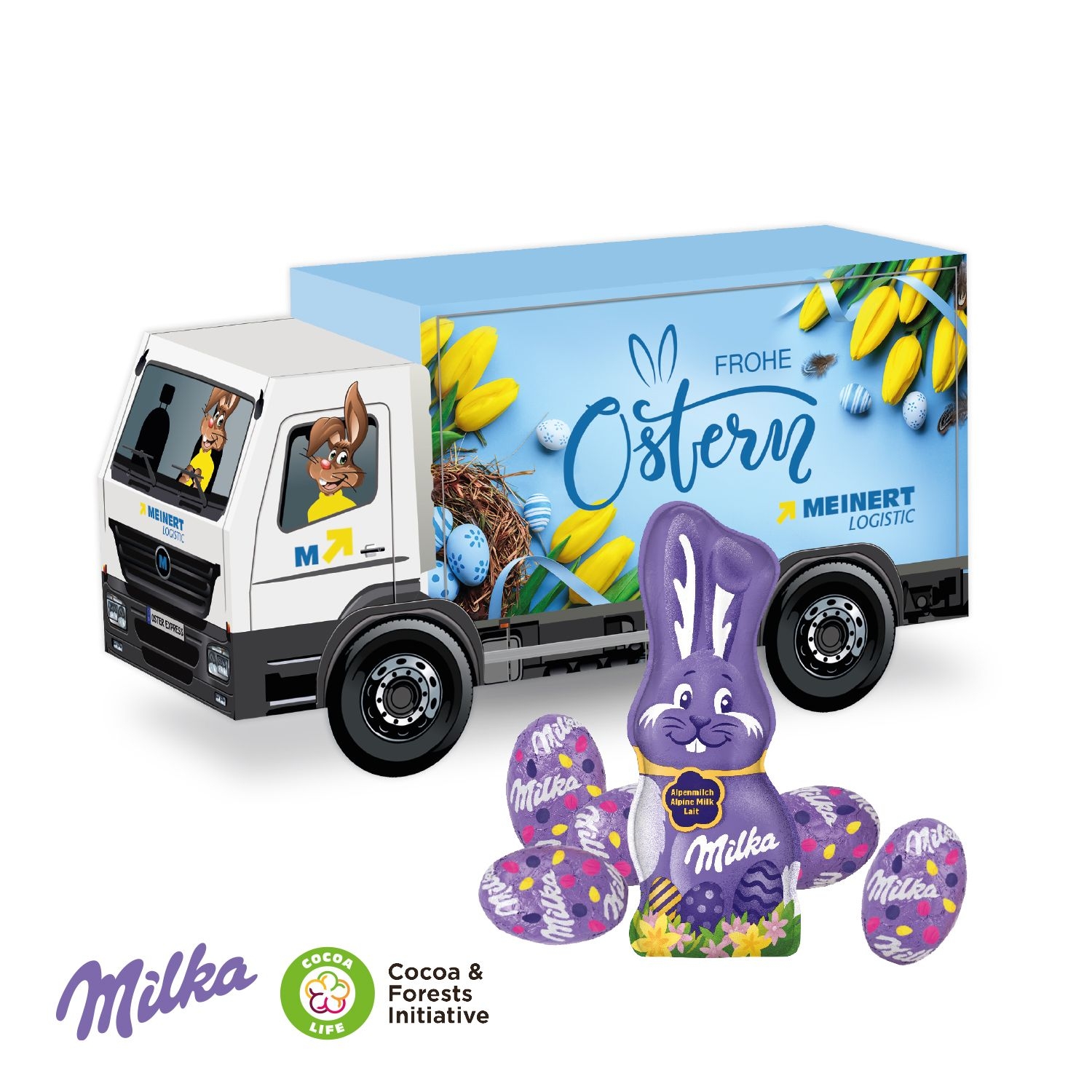 CD947133D Praesent _LKW_ Ostern mit Schokoladenmischung von Milka