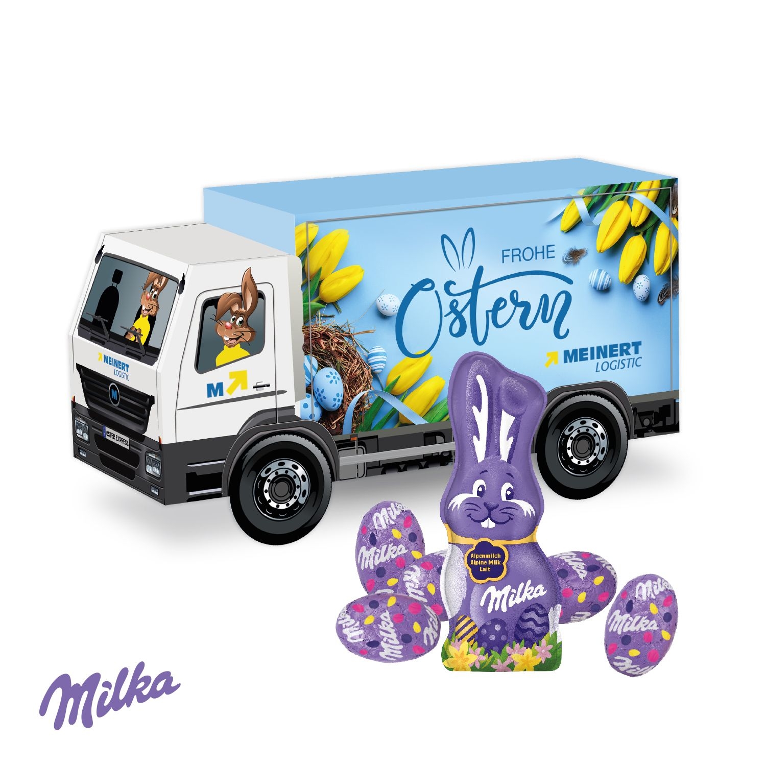 CD947133D Praesent LKW Ostern mit Schokoladenmischung von Milka
